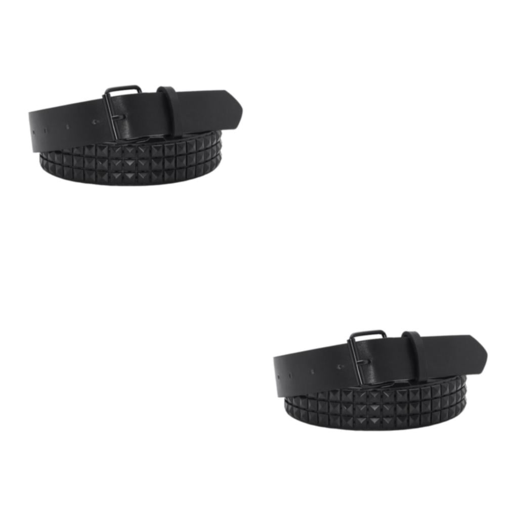 Smilepp Studded Leather Belt with Pin Buckle Rivet Belts