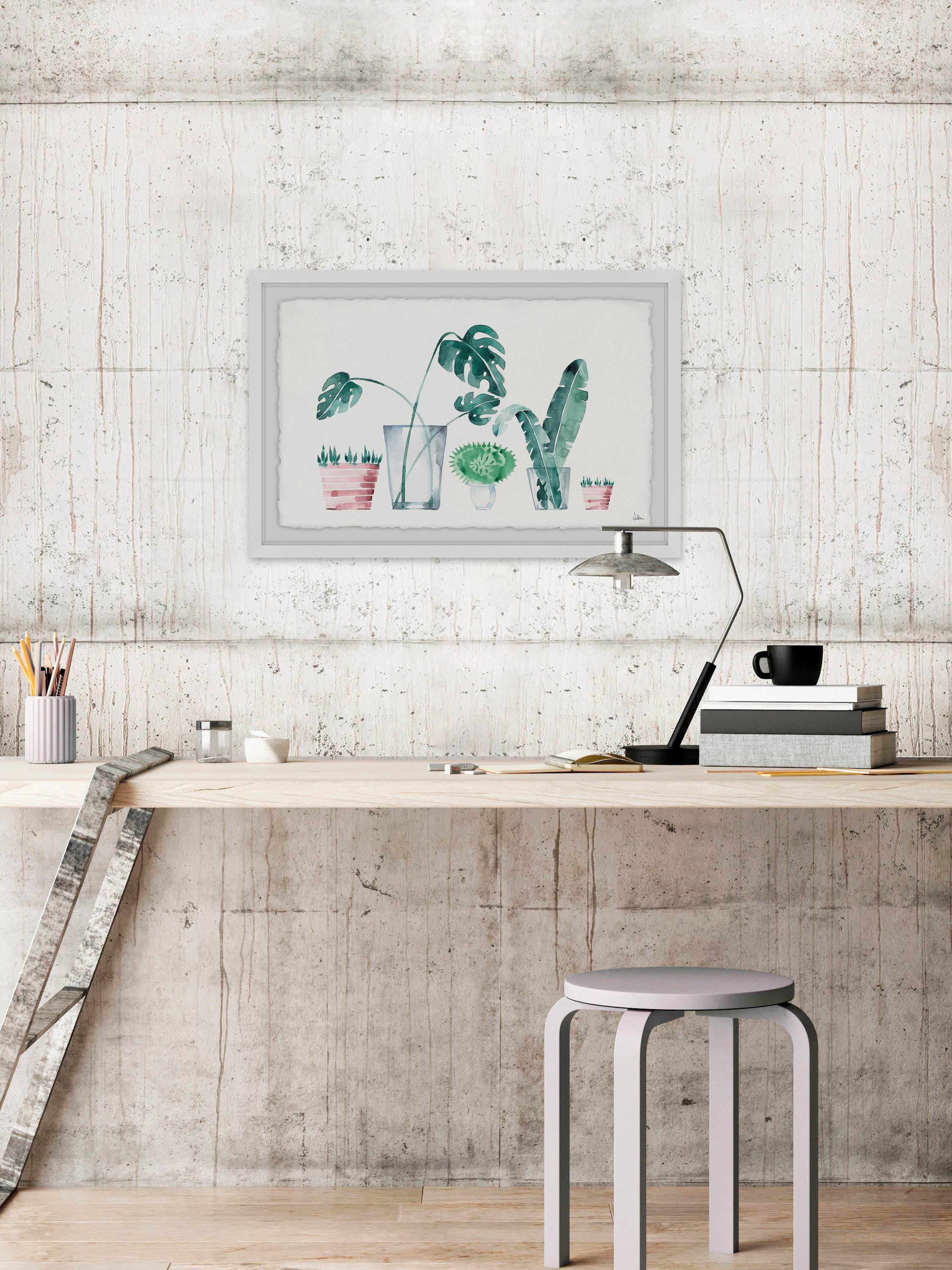Tropical Plants Framed Painting Print