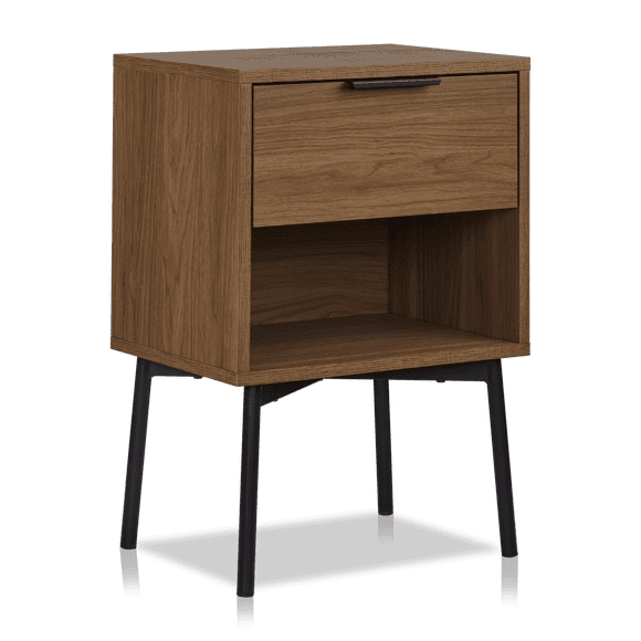 Bouclair Walnut Side Table with Drawer