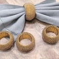thumbnail image 3 of Gold Napkin Ring, Napkin Rings Set of 12, Beaded Napkin Holders, Round Napkin Rings Bulk for Christmas Party Decoration, Dinning Table, Everyday, Family Gatherings - Set Your Table with Style - Gold, 3 of 8