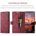 thumbnail image 3 of Wallet Case for Samsung Galaxy S23 Ultra 5G,Magnetic Protect PU Leather Flip Case with Card Holders RFID Blocking Kickstand Shockproof Protection Case for Samsung Galaxy S23 Ultra 5G 2023 (Red), 3 of 18