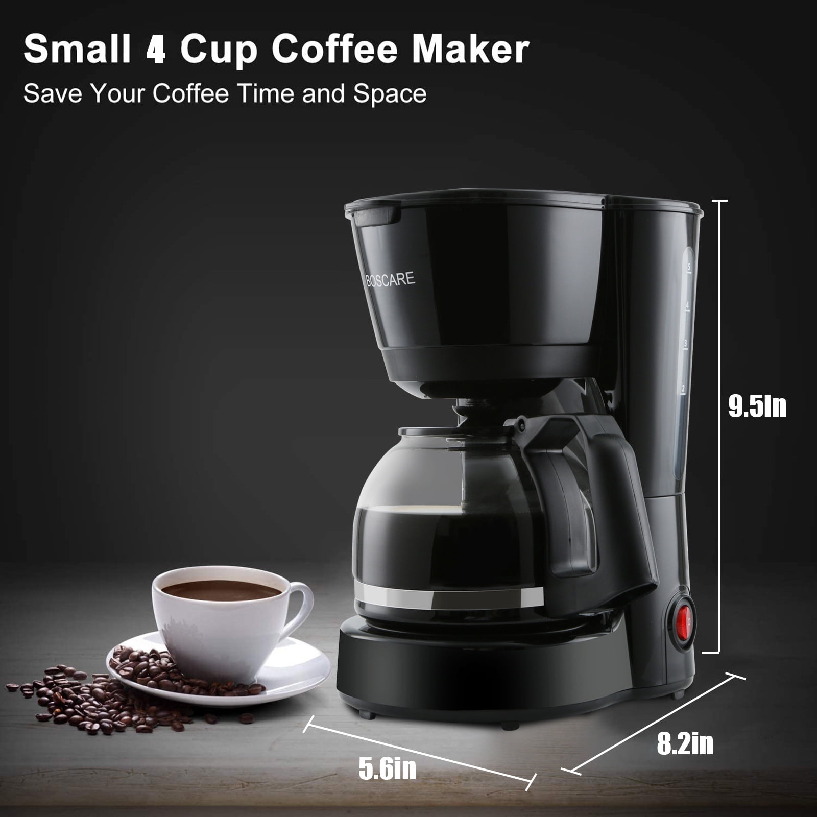 Buy Drip Coffee Maker, 5 Cup Programmable Brew Coffee Machine 3.0