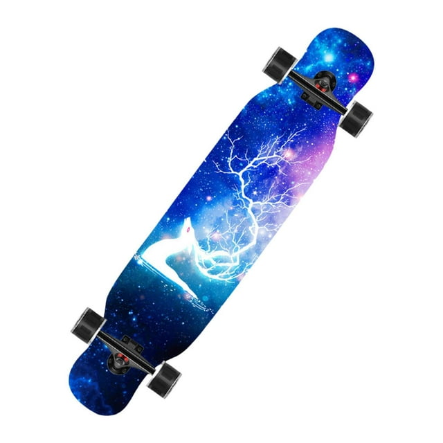 koolsoo Planche à Roulettes Complète Longboard Planches à Roulettes Standard pour Ados Enfants Débutants Orignal Blanc