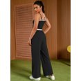 thumbnail image 4 of DARING DIVA Women's Yoga Set Camisole and Wide Leg Pants L Black, 4 of 7