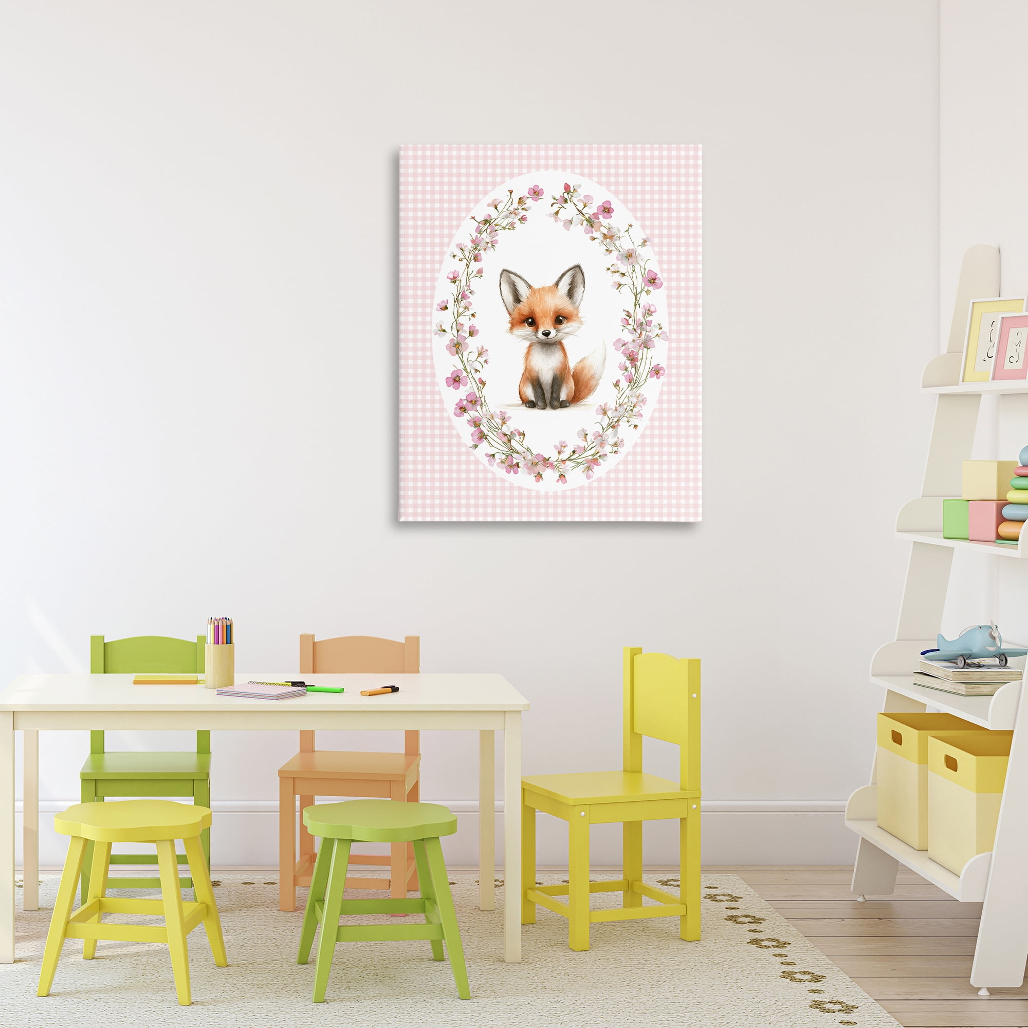 Stupell Industries Fox with Cherry Blossoms Canvas Wall Art, design by Christine Simpson Art