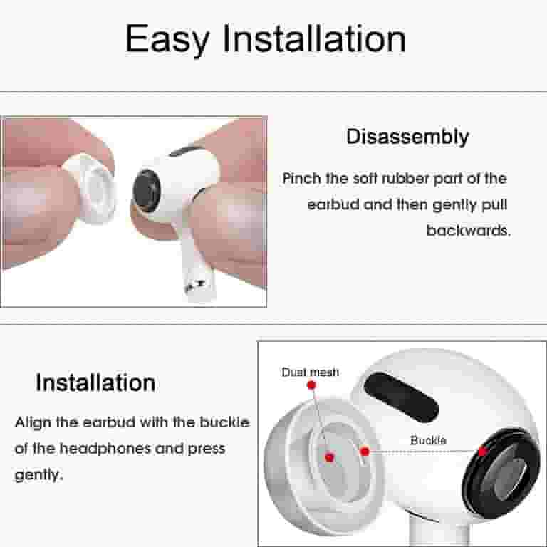 AirPods Pro Replacement Ear Tips with Noise Reduction, Silicone