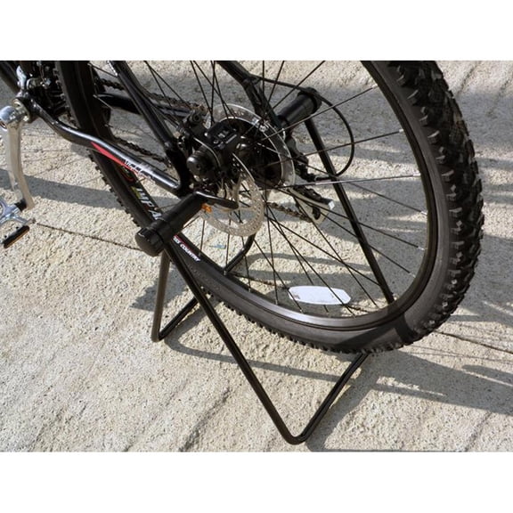 WEAVILUX Black Metal Floor Standing Bike Rack for Mountain Bikes, Single Piece Storage Organizer