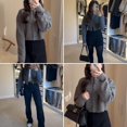 thumbnail image 4 of NANAHuang Women’s Cropped Cardigan Sweater Crewneck Solid Color Long Sleeve Button Down Knitted Outerwear Top, 4 of 5