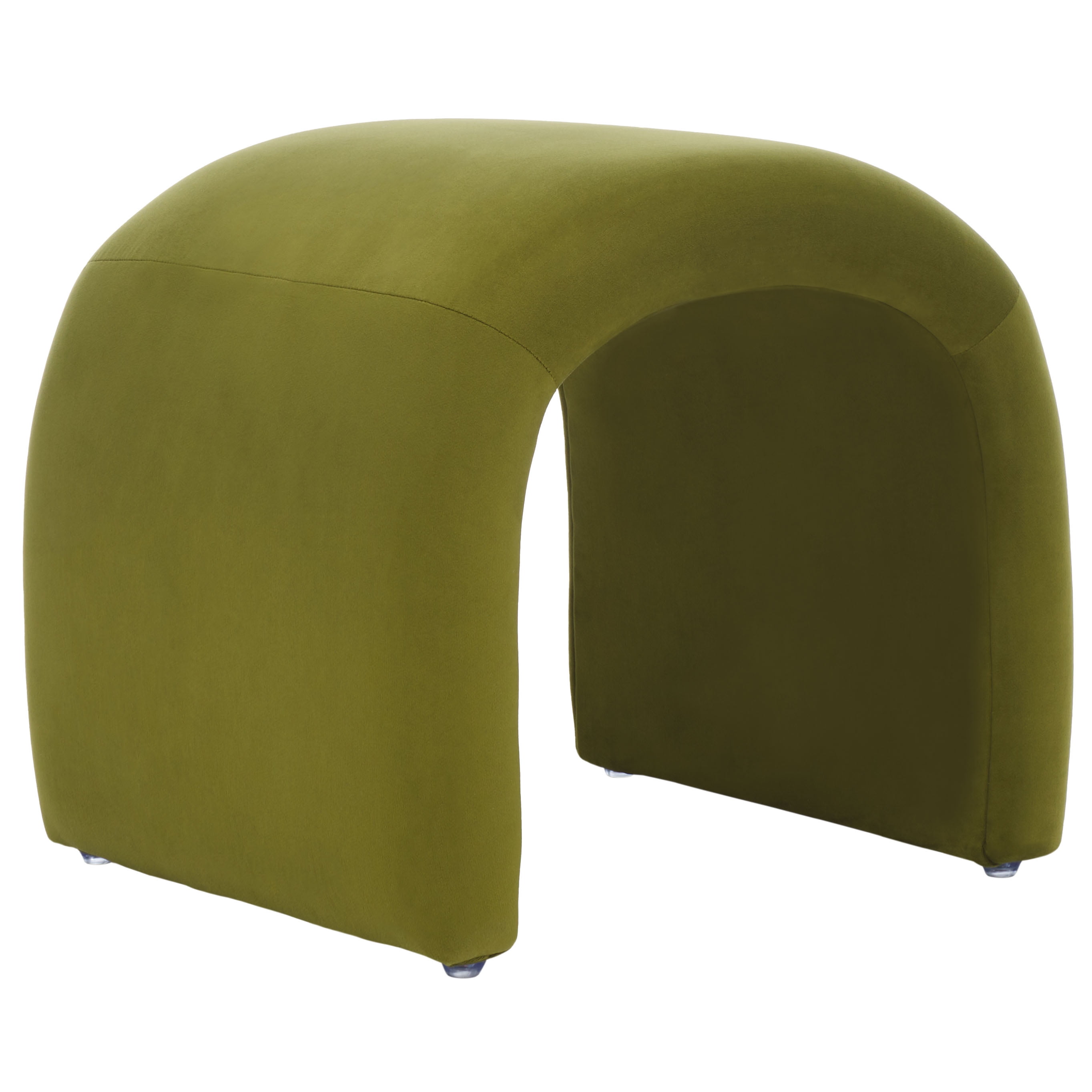 SAFAVIEH Kibo Modern Velvet Ottoman, Olive