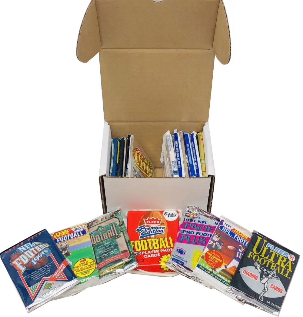 300 Vintage NFL Football Cards in Old Sealed Wax Packs - Perfect for New Collectors