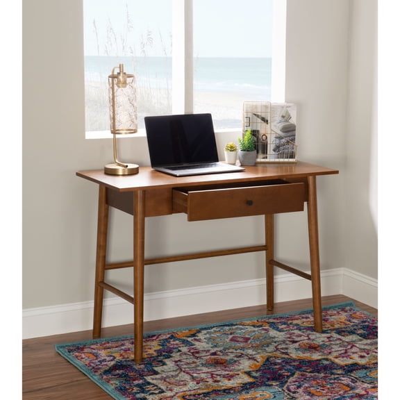 Contemporary Home Living Mid-Century Two Drawer Computer Desk - 42" - Brown