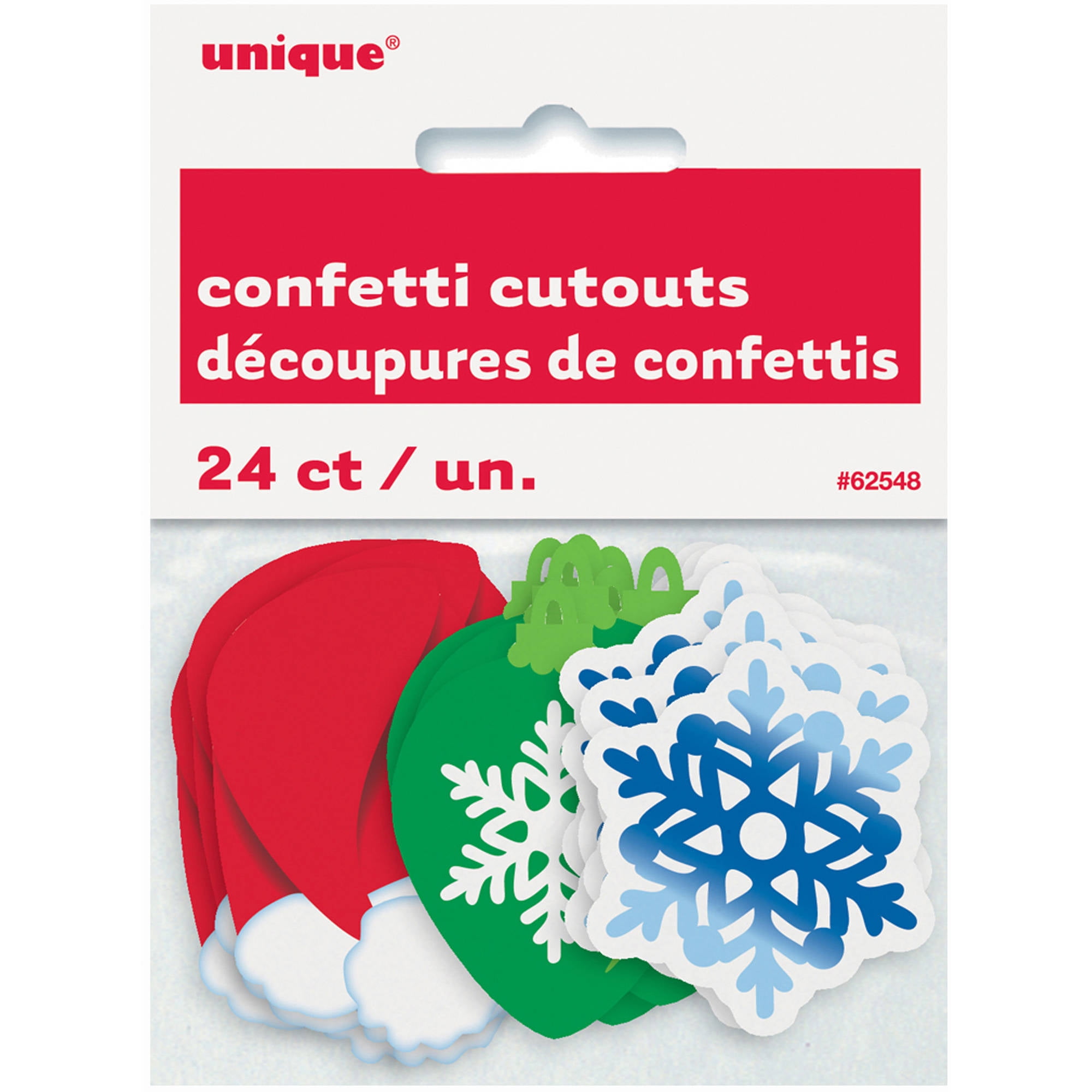 Paper Confetti Cut Out Christmas Decorations 24 Count