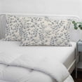 thumbnail image 4 of Navy Blue Leaves Pillow Covers King, Vintage Summer Botanical Farmhouse Rustic Soft Brushed Microfiber Breathable Throw Pillow Covers, Decorative Pillowcase with Zipper for Couch Sofa Bedroom 20"x36", 4 of 9
