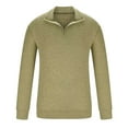thumbnail image 4 of YYDGH Men's Basic Zipped Sweater, Men's Long-Sleeve Quarter-Zip Fleece Sweatshirt, Stand-Up Collar Outdoor Athletic Pullover(Beige,XXL), 4 of 7