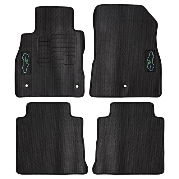 Floor Mats for 2018 to 2024 Nissan Kicks with Safety Locks - Front and Rear All Weather Black - ecoMats