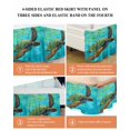 thumbnail image 5 of Abstract Turtle Bed Skirt Queen Size 18" Drop Watercolor Teal Decoration Ruffled Wrap Around Bed Skirts Adjustable Elastic Bedskirt Dust Ruffle for Queen Size Bed, 5 of 7