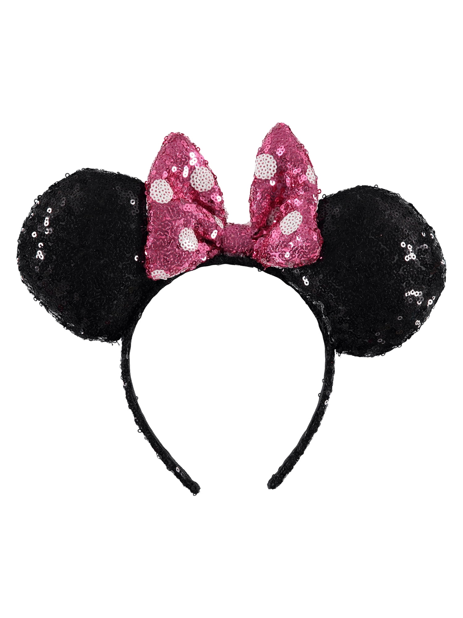 Minnie Mouse Ears Headbands 40 pc Black Pink Polka Dot Bow Mickey Birthday Party 
