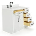 thumbnail image 5 of Ariel Hepburn 37 In. Left Offset Oval Sink Vanity With White Quartz Countertop 1.5" Edge In White, 5 of 10