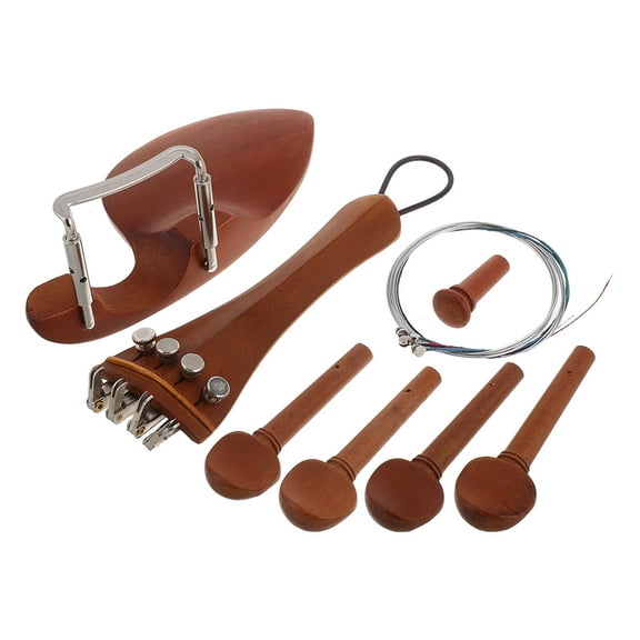 1 Set Violin Wood Accessories Kit Violin Tuning Pegs Violin Finetuner Tailpiece Ebony Violin Accessories Violin Tuning Pegs