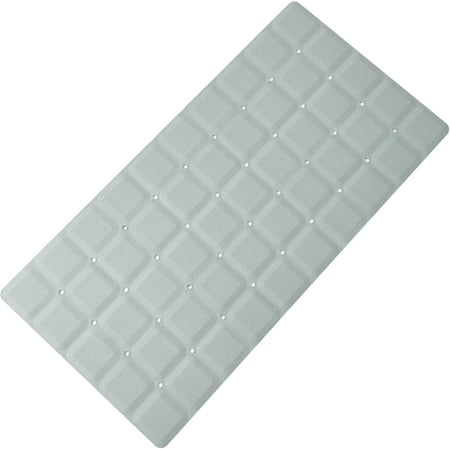 Foldable Silicone Bathtub Mat: Jumbo Size Heavy Duty Safety Bath Mat for Tub Without Suction Cups Non Slip & Shower Textured, Reglazed, Refinished (Grey, 35.8 x 17.7)