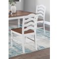 thumbnail image 3 of White 5-Pcs Dining Set Dining Table Chairs Unique Legs Natural wood Grain Look Top Kitchen Table, 3 of 8
