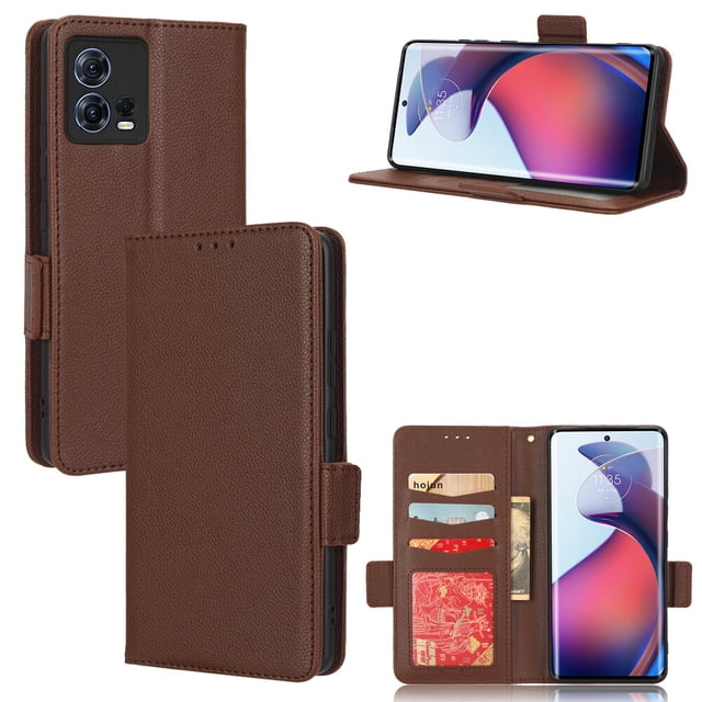 Motorola Edge 30 Fusion Case , PU Leather Flip Cover Card Slots Magnetic Closure Wallet Case for Motorola Edge 30 Fusion