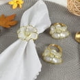 thumbnail image 5 of Set of 6 Floral Napkin Rings with Golden Accents - Elegant Table Decor for Weddings, Parties, Hotels, and Restaurants, 5 of 7