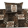 thumbnail image 2 of King / Queen / Twin Brown Decorative CA King 86"x18" Bed Runner WITH Pillow Cover, Persian Pattern & Quilted Bed Scarf on Satin fabric - Parisa, 2 of 5