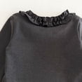 thumbnail image 5 of Girls Ruffle Neck Long Sleeve Shirts, Kids Soft Slim‑Fit Pullover Top, Solid Color Ruffle Cuffs Casual Blouse, 5 of 8