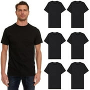 BILLIONHATS Mens Cotton T-Shirt 6 Pack, Big Tall Short Sleeve Lightweight Tees for Men, Packs of Bulk T-Shirts (5X-Large)