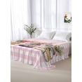 thumbnail image 5 of Valentines Flowers Queen Size Flat Sheet, Wrinkleproof & Fadeproof Cooling Flat Bed Sheet Only, Watercolor Floral Botanical Pink Plaid Breathable Soft Bedding Top Sheets 90 x 102 Inches, 5 of 8