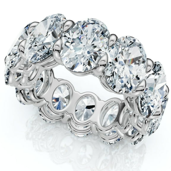 Pompeii 12Ct Oval Diamond Eternity Ring 14k Gold or Platinum Wedding Band Lab Grown