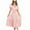 Pink, variant on QUYUON Flowy Dresses for Women Casual Summer Wrap V-Neck Short Sleeve Ruffle Midi Dress with Belt Pleated A-Line Beach Sundress Elegant Formal Evening Party Cocktail Long Dresses Dark Blue Medium