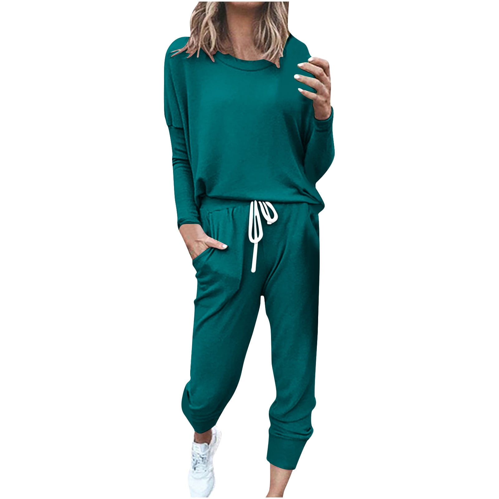 Pyjama Femme 2 Pièces Manches Longues - Haut Et Pantalon - Tissu Doux Uni - Confort Nuit Et Détente - 2
