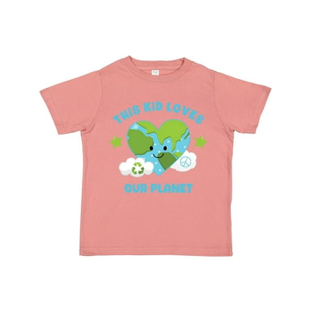 

Inktastic This Kid Loves Earth Gift Toddler Toddler Girl T-Shirt