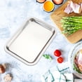 thumbnail image 6 of Baking Pan Tray Cookie Sheet Rectangular Decorative Mirrored Platter Food Serving Tray for Food Festival Family Gathering Buffet 32cmx22cmx2.5cm, 6 of 9
