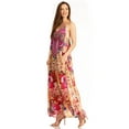 thumbnail image 4 of Sakkas Sofia Women's Spaghetti Strap V-neck Floral Print Summer Casual Maxi Dress - 410 - One Size, 4 of 5