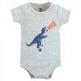 thumbnail image 3 of Hudson Baby Infant Boy Cotton Bodysuit, Shorts and Shoe Set, Dino Roar, 6-9 Months, 3 of 5