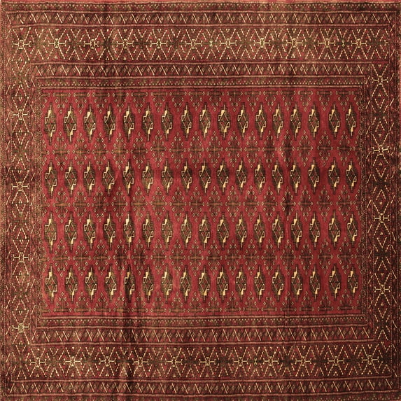 Ahgly Company Indoor Square Southwestern Brown Country Area Rugs, 4' Square