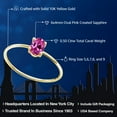 thumbnail image 2 of Gem Stone King 10K Yellow Gold Oval Pink Created Sapphire Engagement Ring for Women (0.50 Cttw), 2 of 6