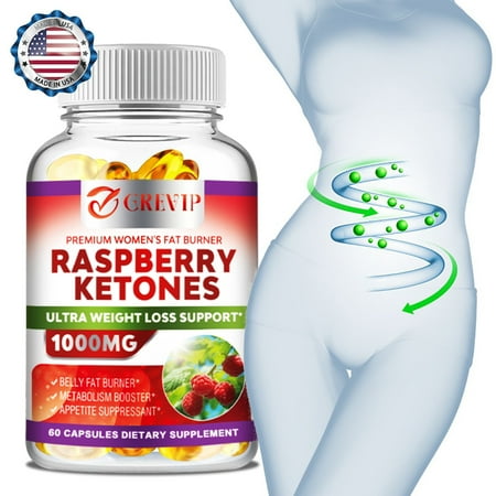 Raspberry Ketones 1000mg - Weight Loss Support, Suppress Appetite, Liver Detox - 60 Capsules