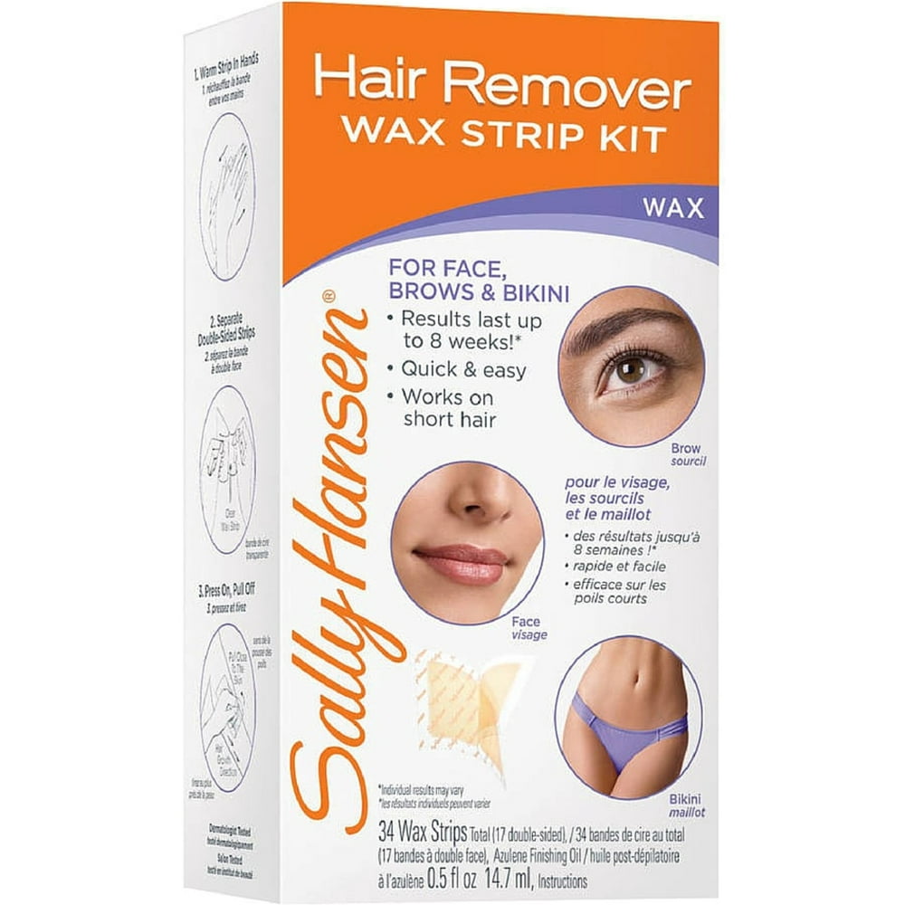 2 Pack Sally Hansen Hair Remover Wax Strip Kit 1 ea