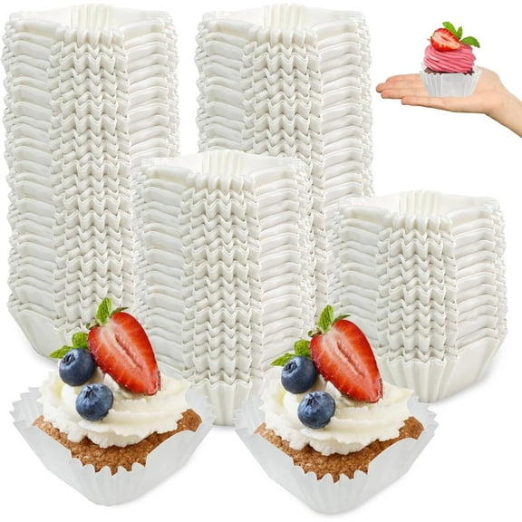 Square Cupcake Liners,Bexikou 1000 Pcs Disposable Craft Baking Cups，Square Baking Cups for Baking,Paper Cupcake Liners,Paper Baking Cup for Wedding Graduation Baby Shower Birthday Party Supply