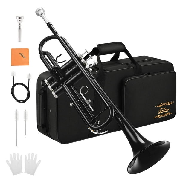 Eastar Bb Standard Trumpet Set for Student Beginner with Hard Case, Cleaning Kit, 7C Mouthpiece