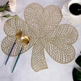 thumbnail image 3 of Léger Pvc Set de Table Style Luxe Isolé Set de Table Or Trèfle Décor Creux Tapis de Table Restaurant Western Nourriture Ronde Plateau Tapis, 3 of 5