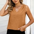 thumbnail image 2 of Fewfanhot Women's V Neck Sleeveless Solid Color T Shirt Top Fashion Casual Basic Soft Lightweight Breathable Summer Daily Wear Tops, 2 of 6