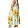 thumbnail image 4 of Fashion Women Skirts New Casual All-match Skirt Loose Elastic Waist Floral Print Ethenic Style Boho Skirt Bohemian Style Skirt, 4 of 6