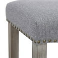 thumbnail image 3 of 29" Upholstered Saddle Seat Bar Stool (Set of 2) in Gray, 3 of 4