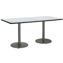 KFI Studios Mode 2.5' x 6' Dining Table, Grey Nebula, Silver Base
