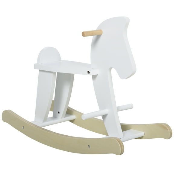 Kids Bike Wooden Rocking Horse Toddler Baby Ride-on Toys for Kids 1-3 Years with Classic Design & Solid Workmanship, White,Boys Bike